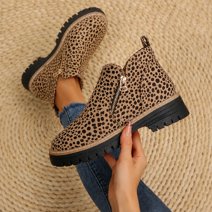 Comfort Ankle Boots for Women Side Zipper Cushioned Sole
