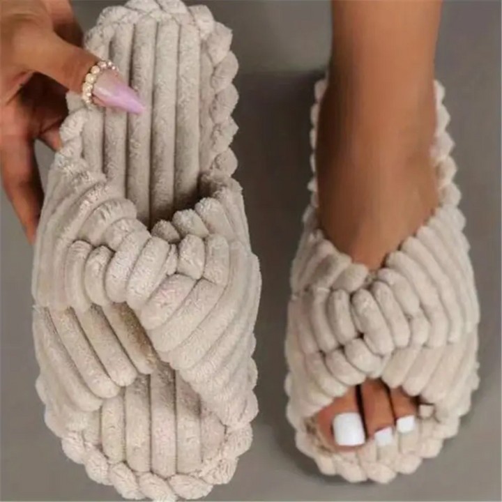 Cross Knit Slippers for Women Non Slip Breathable