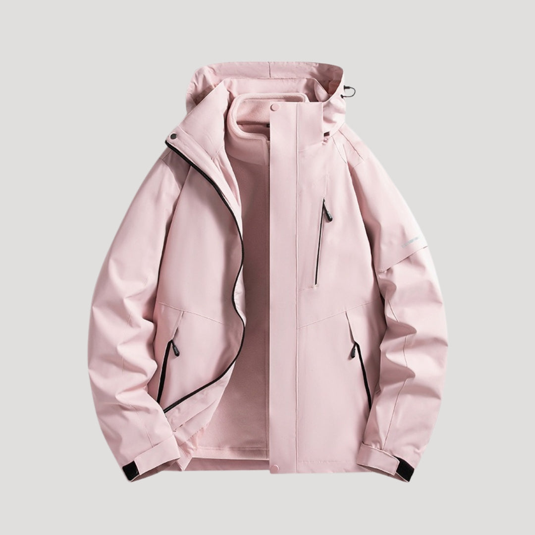 Waterproof Rain Jacket for Women - Fleece Lined Hooded Raincoat