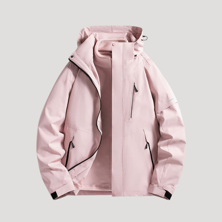 Waterproof Rain Jacket for Women - Fleece Lined Hooded Raincoat
