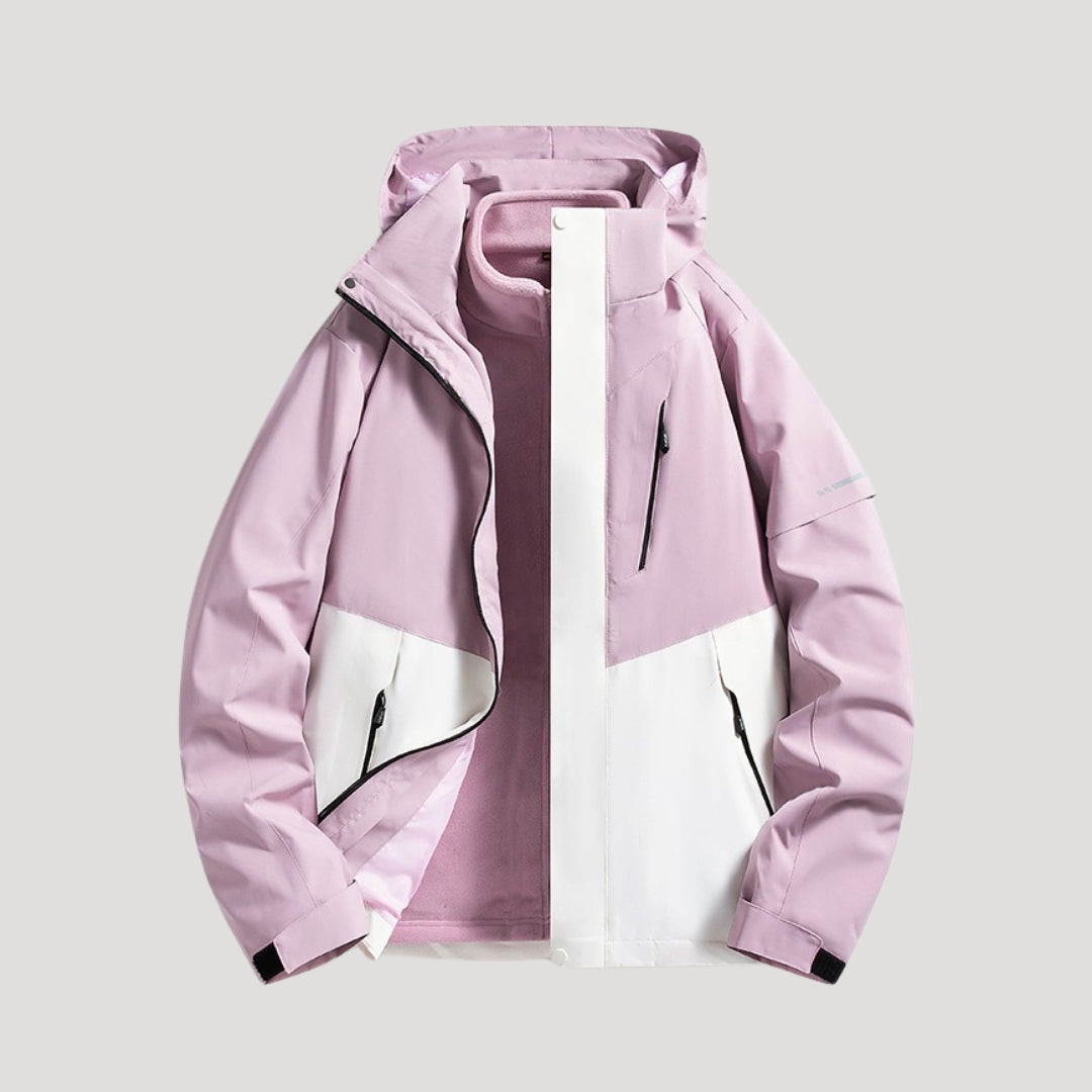 Waterproof Rain Jacket for Women - Fleece Lined Hooded Raincoat