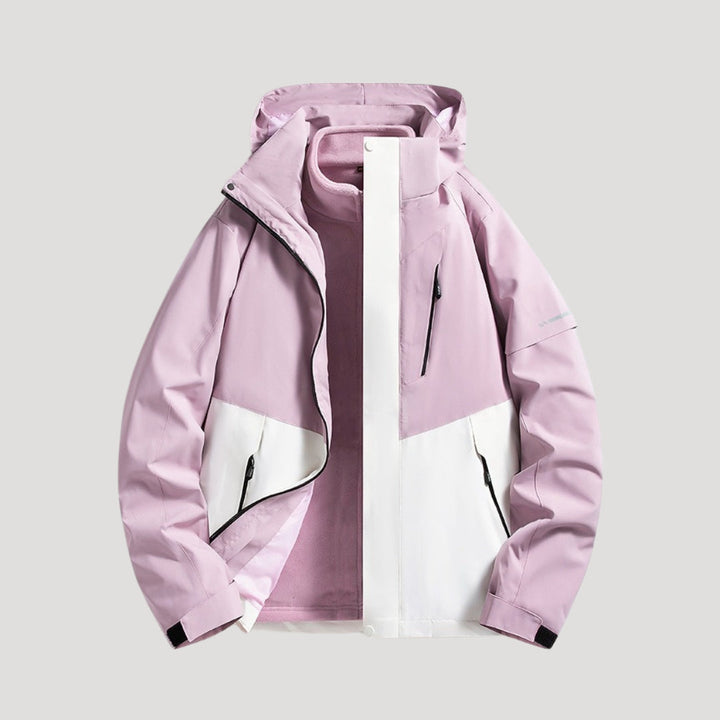 Waterproof Rain Jacket for Women - Fleece Lined Hooded Raincoat