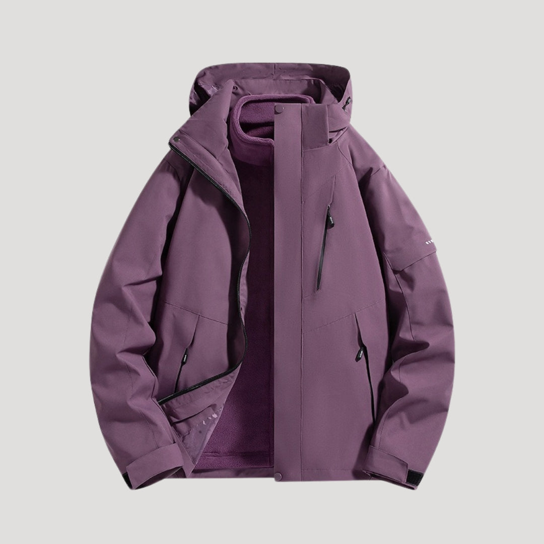 Waterproof Rain Jacket for Women - Fleece Lined Hooded Raincoat
