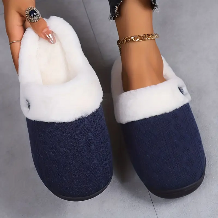 Sherpa Slippers for Women Memory Foam Insole Open Back