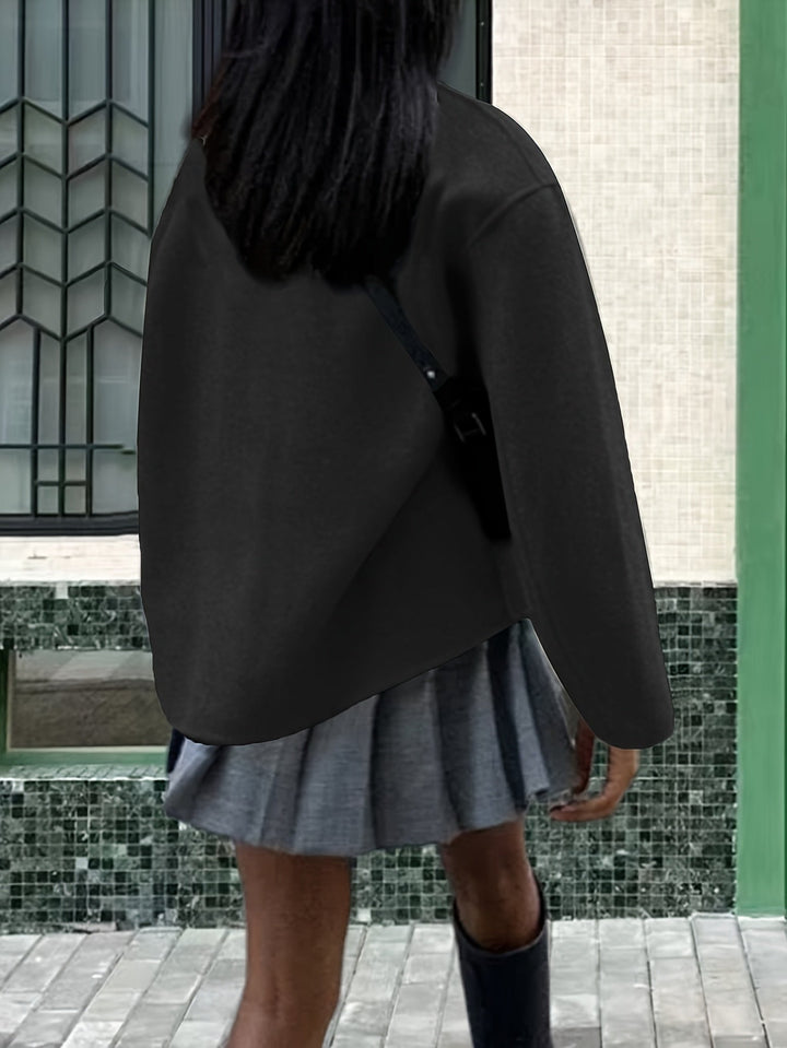 Wool Pea Coat for Women - Oversized Double Breasted Winter Coat