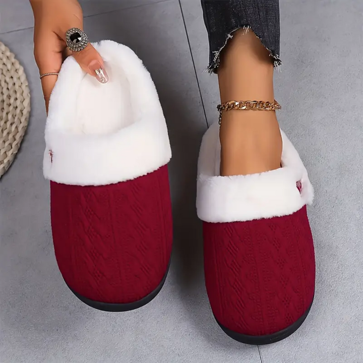 Sherpa Slippers for Women Memory Foam Insole Open Back