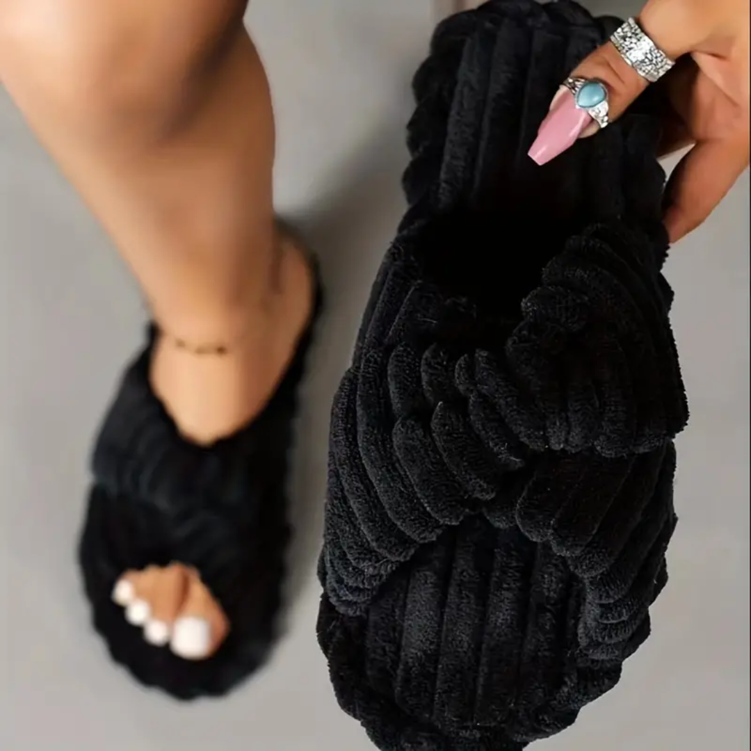 Cross Knit Slippers for Women Non Slip Breathable