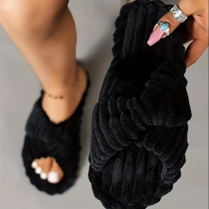 Cross Knit Slippers for Women Non Slip Breathable