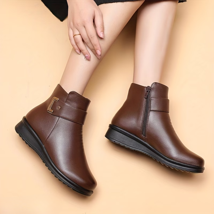 Winter Ankle Boots for Women Insulated Lining Cushioned Footbed Slip On