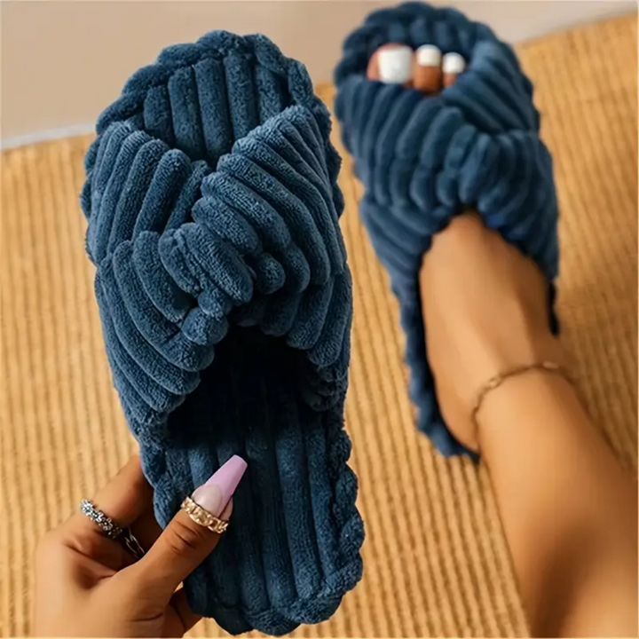 Cross Knit Slippers for Women Non Slip Breathable