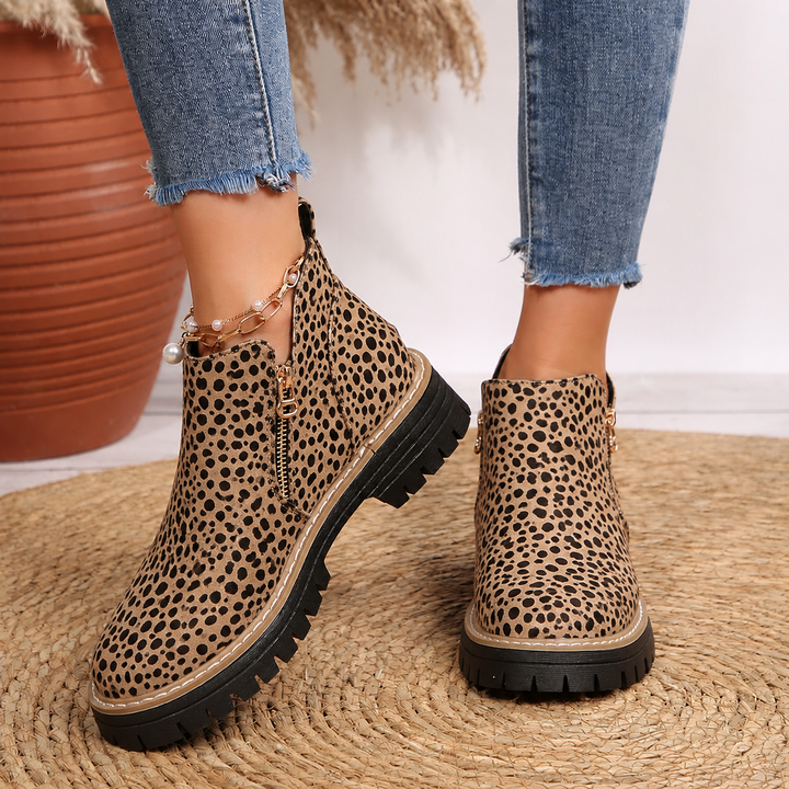 Comfort Ankle Boots for Women Side Zipper Cushioned Sole