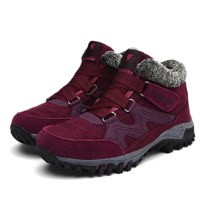 Leather Ankle Boots for Women - Pink