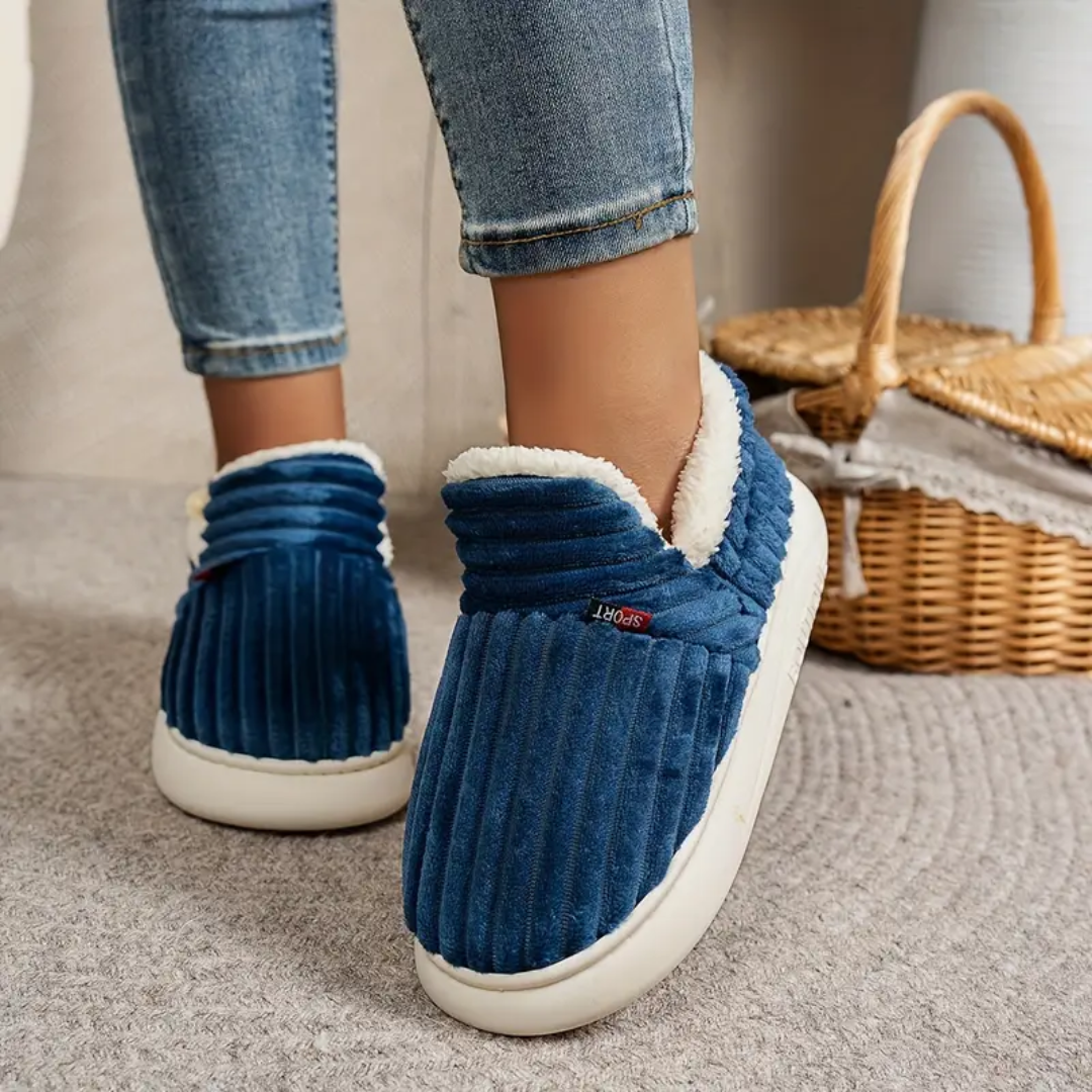 Fleece Lined Slippers for Women Memory Foam Sole Non Slip