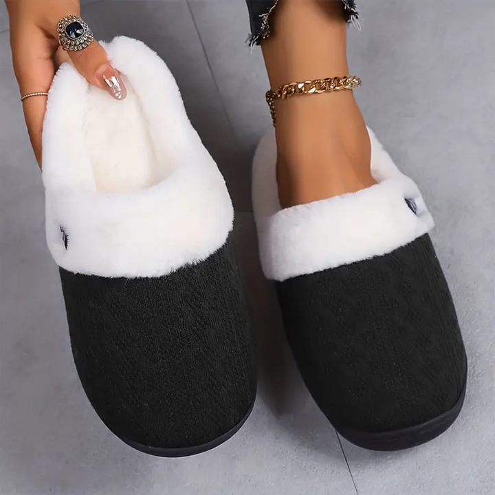 Sherpa Slippers for Women Memory Foam Insole Open Back