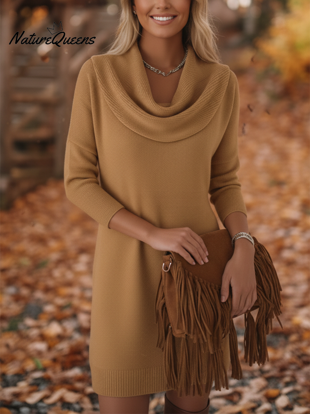 Soft knit sweater dress for women