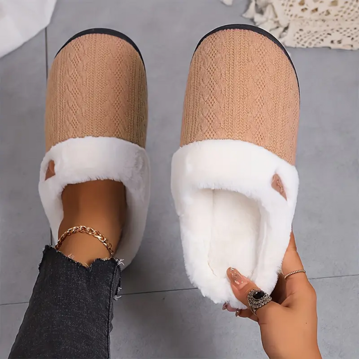 Sherpa Slippers for Women Memory Foam Insole Open Back