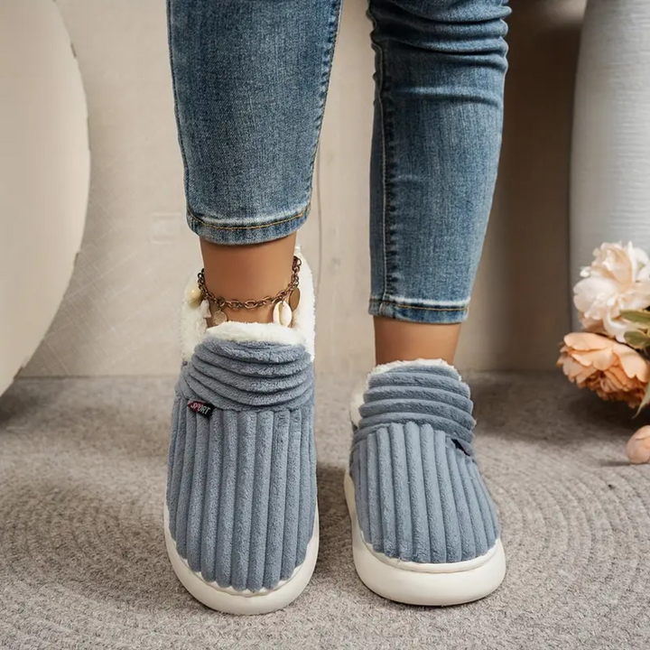 Fleece Lined Slippers for Women Memory Foam Sole Non Slip