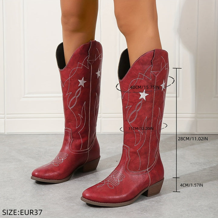Eadith | Women's Wide Calf Western Cowboy Boots