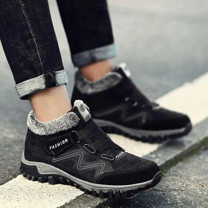 Leather Ankle Boots for Women - Black