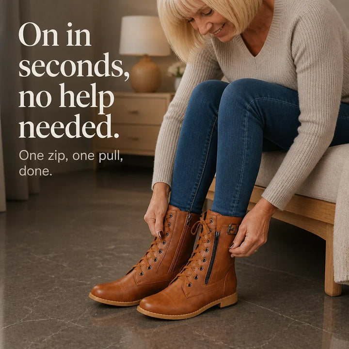Women's side-zip faux leather ankle boots - view 6