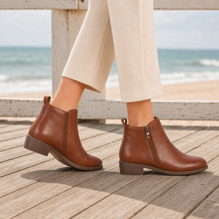 Women's textured side-zip ankle boots - view 2