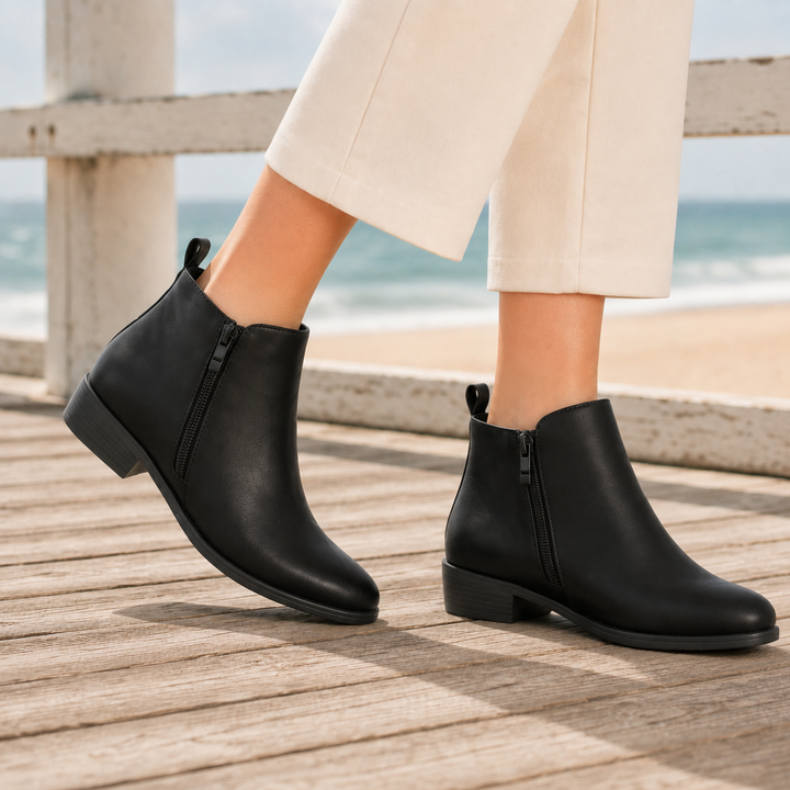 Women's textured side-zip ankle boots - view 4