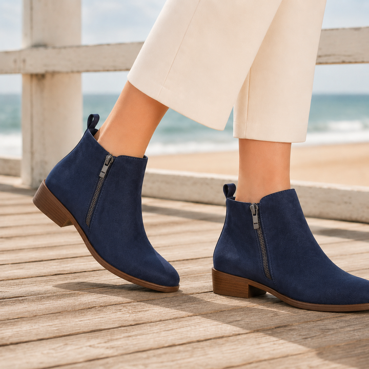Women's textured side-zip ankle boots - view 6