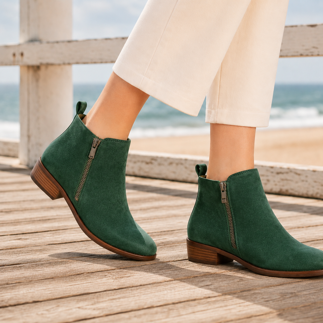 Women's textured side-zip ankle boots - view 7