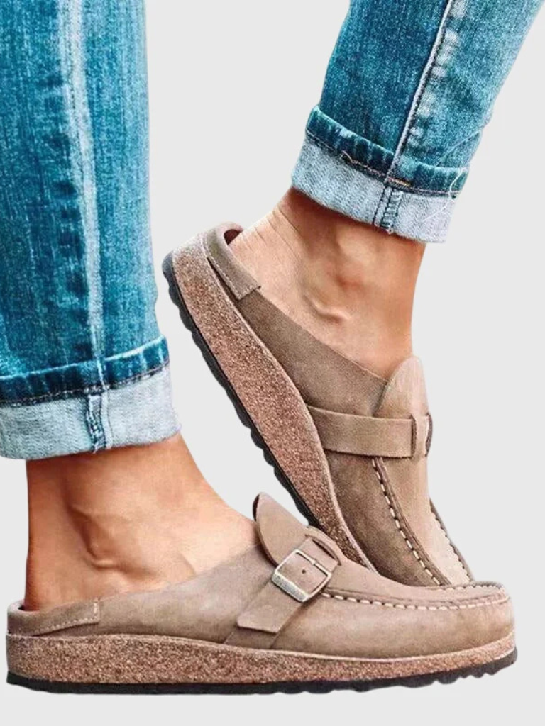 The All-Day Suede Buckle Mule