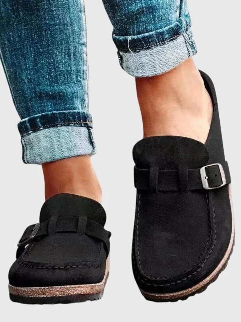 The All-Day Suede Buckle Mule