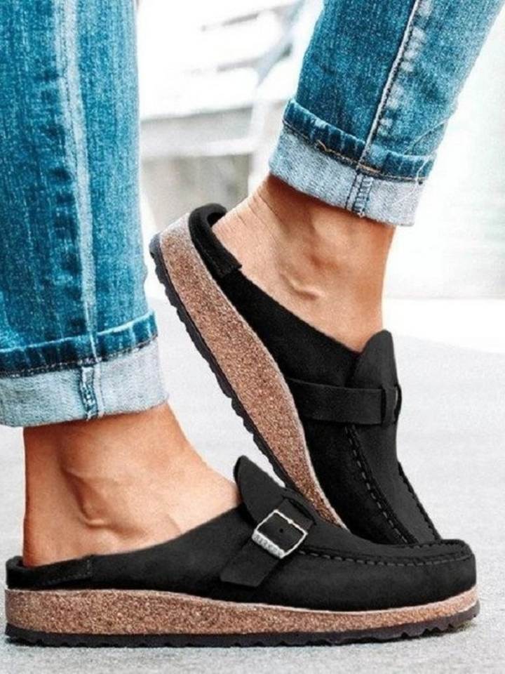 The All-Day Suede Buckle Mule