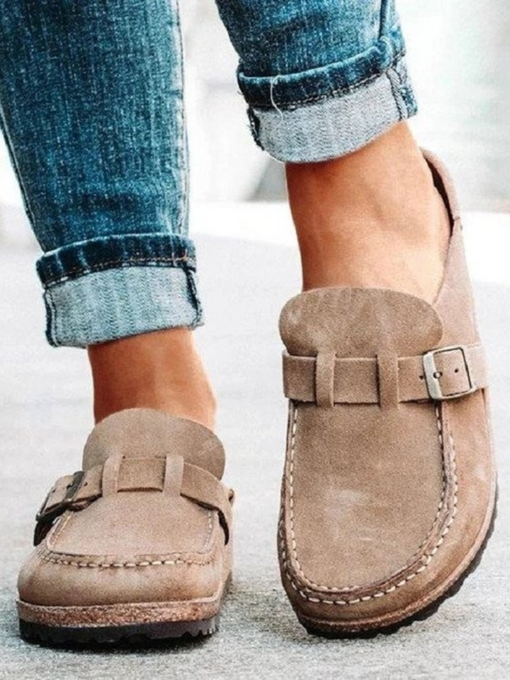 The All-Day Suede Buckle Mule