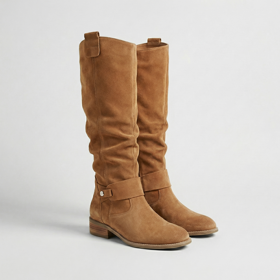 Women's faux suede knee-high slouch boots - view 4