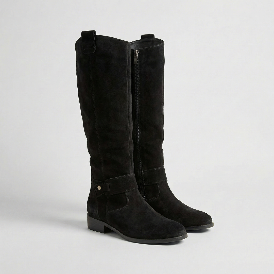 Women's faux suede knee-high slouch boots - view 5