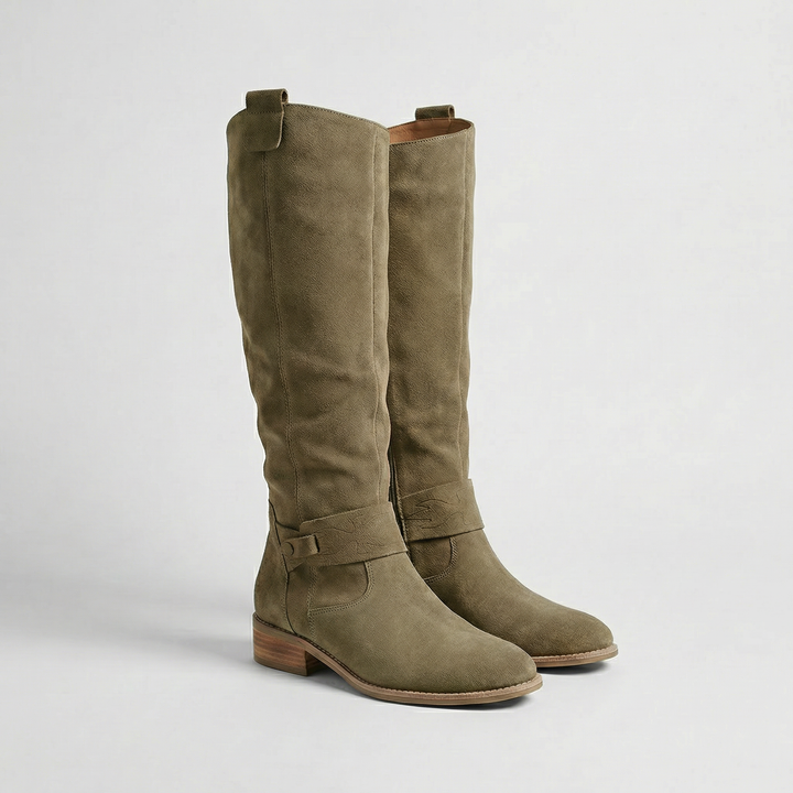Women's faux suede knee-high slouch boots - view 6