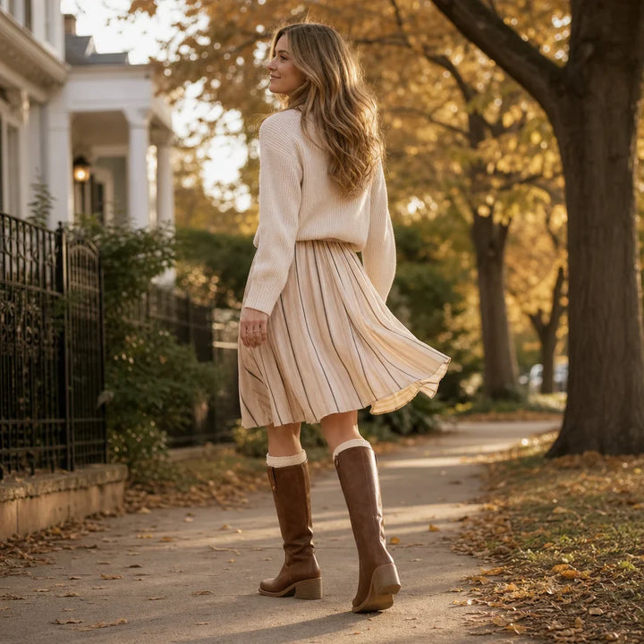 Women's pull-on block heel knee-high boots - view 4