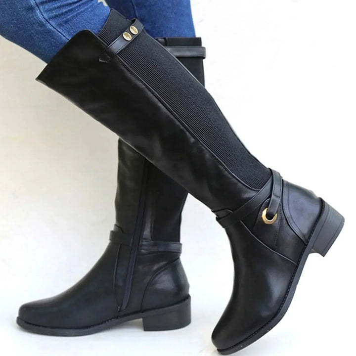 Women's buckled knee-high block heel boots - view 2