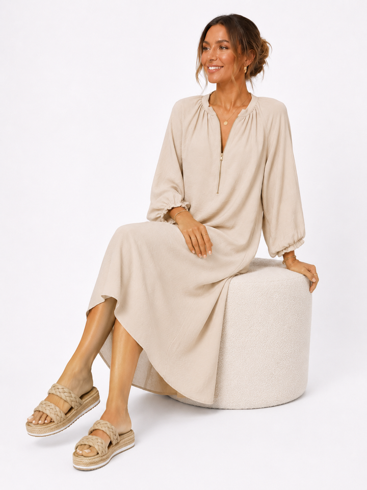 Lara™ – Timeless Zip Maxi Dress