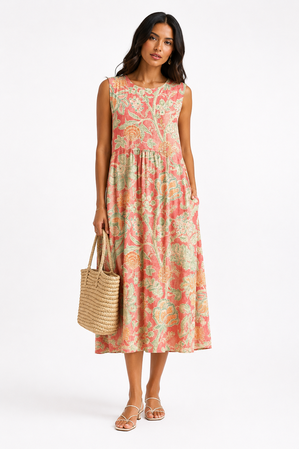 Chantal™ – Floral Sleeveless Midi Dress