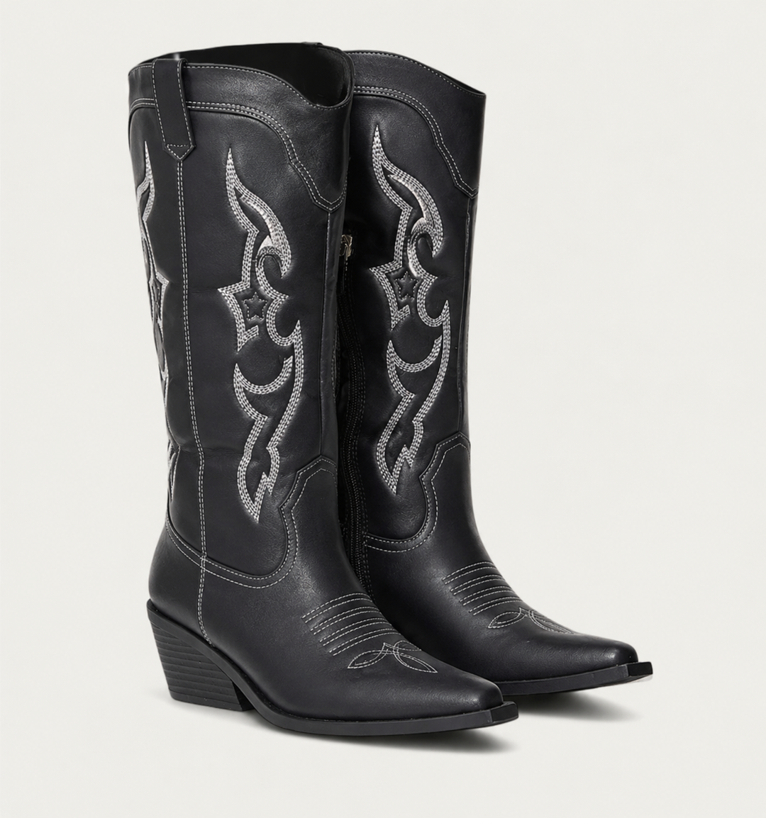 Mella | Western Calf High Pointed Toe Boots for Women