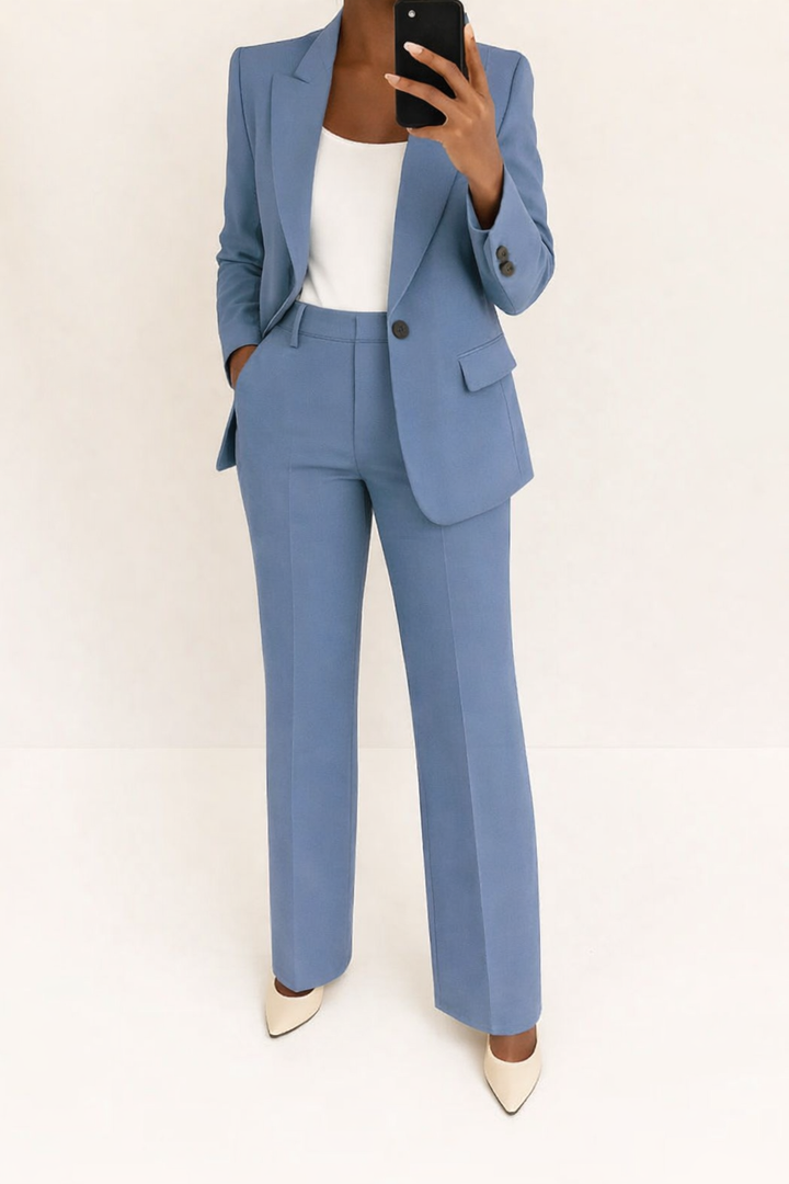 Blazer and wide leg pant set for women - view 1