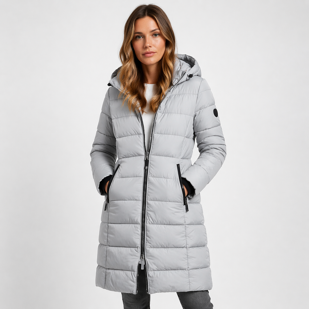 Solene | Hooded Longline Puffer Jacket for Women