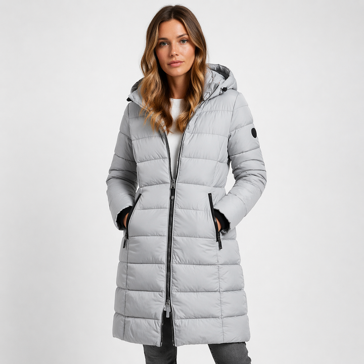 Solene | Hooded Longline Puffer Jacket for Women
