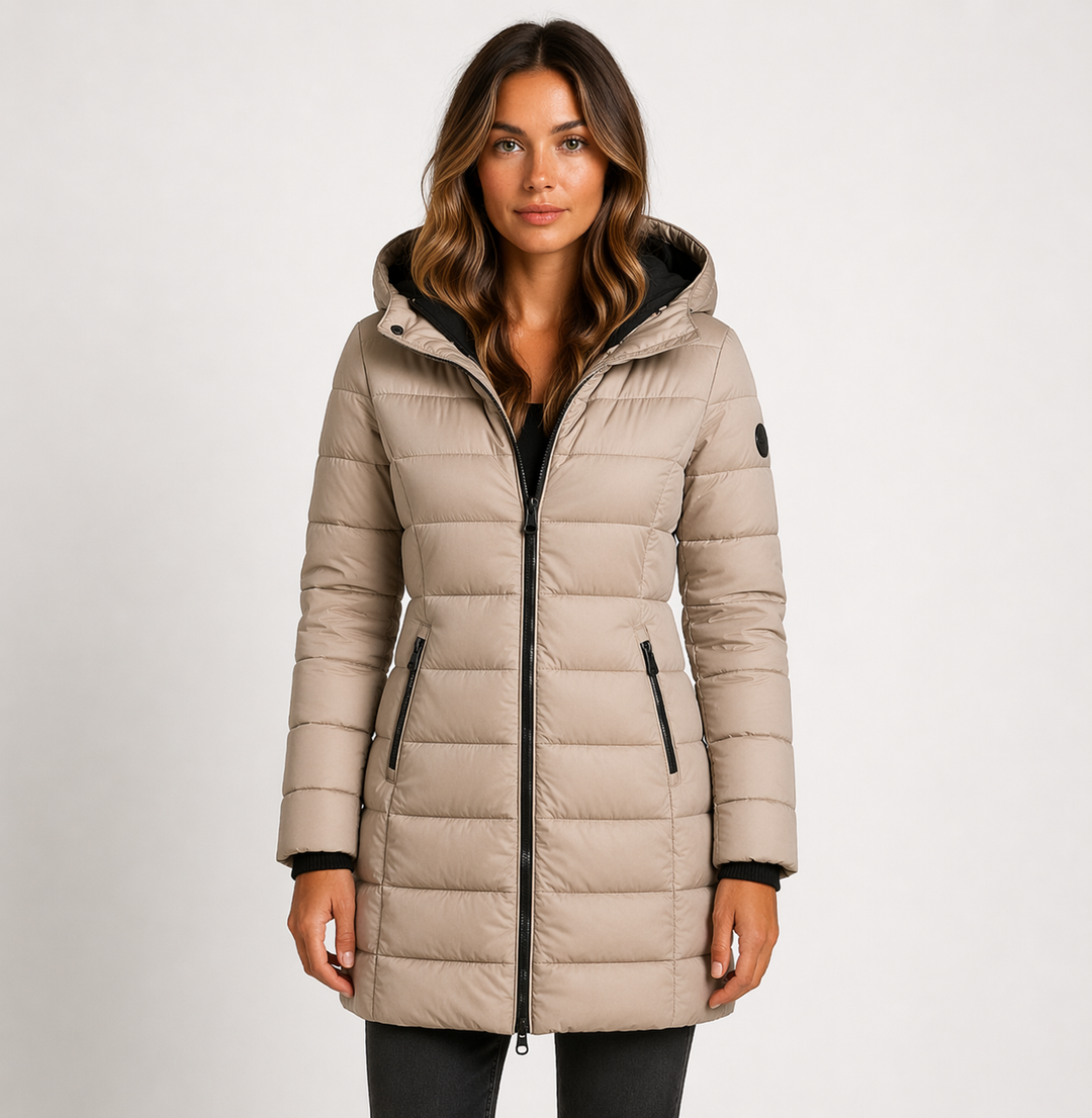 Solene | Hooded Longline Puffer Jacket for Women
