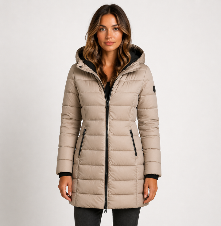 Solene | Hooded Longline Puffer Jacket for Women