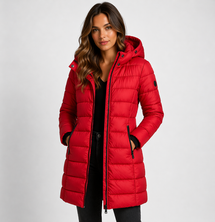 Solene | Hooded Longline Puffer Jacket for Women