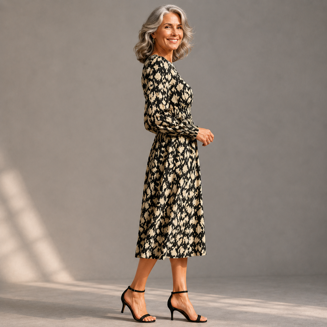 Monroe | Chic Long Sleeve A-Line Dress