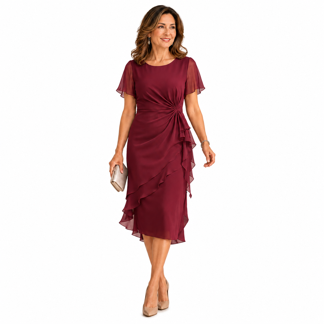 Rosalind™ | Ruched Elegant Midi Dress
