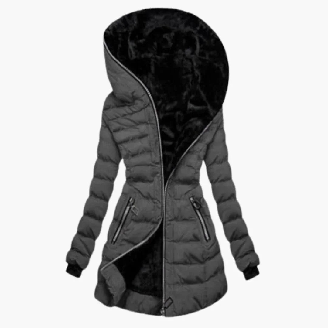 Faux Fur Hood Puffer Jacket for Women - Longline Winter Coat