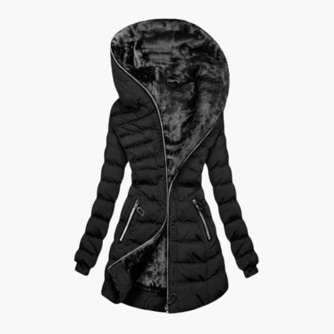Faux Fur Hood Puffer Jacket for Women - Longline Winter Coat